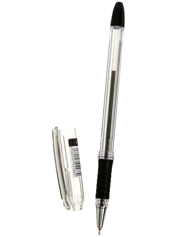 Ручка шариковая Berlingo I-10, черная, 0,4 мм, резиновый упор ЦЕНА ЗА 1 ШТУКУ.