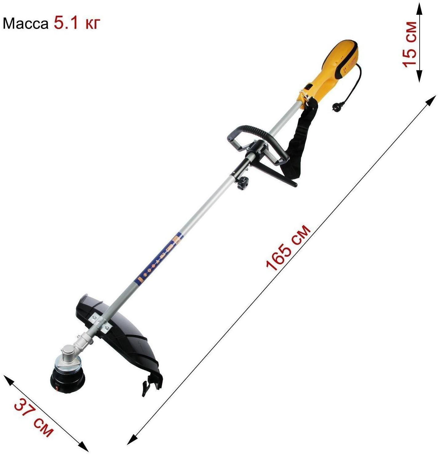 Электротриммер ТУНДРА, разборная штанга, катушка полуавтомат и диск, скос 400 мм, 1200 Вт