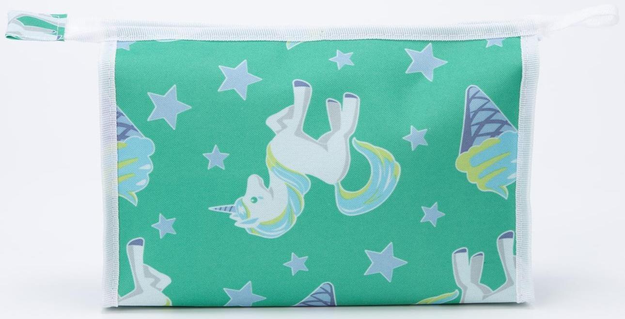 Косметичка на молнии, с подкладом, цвет зелёный