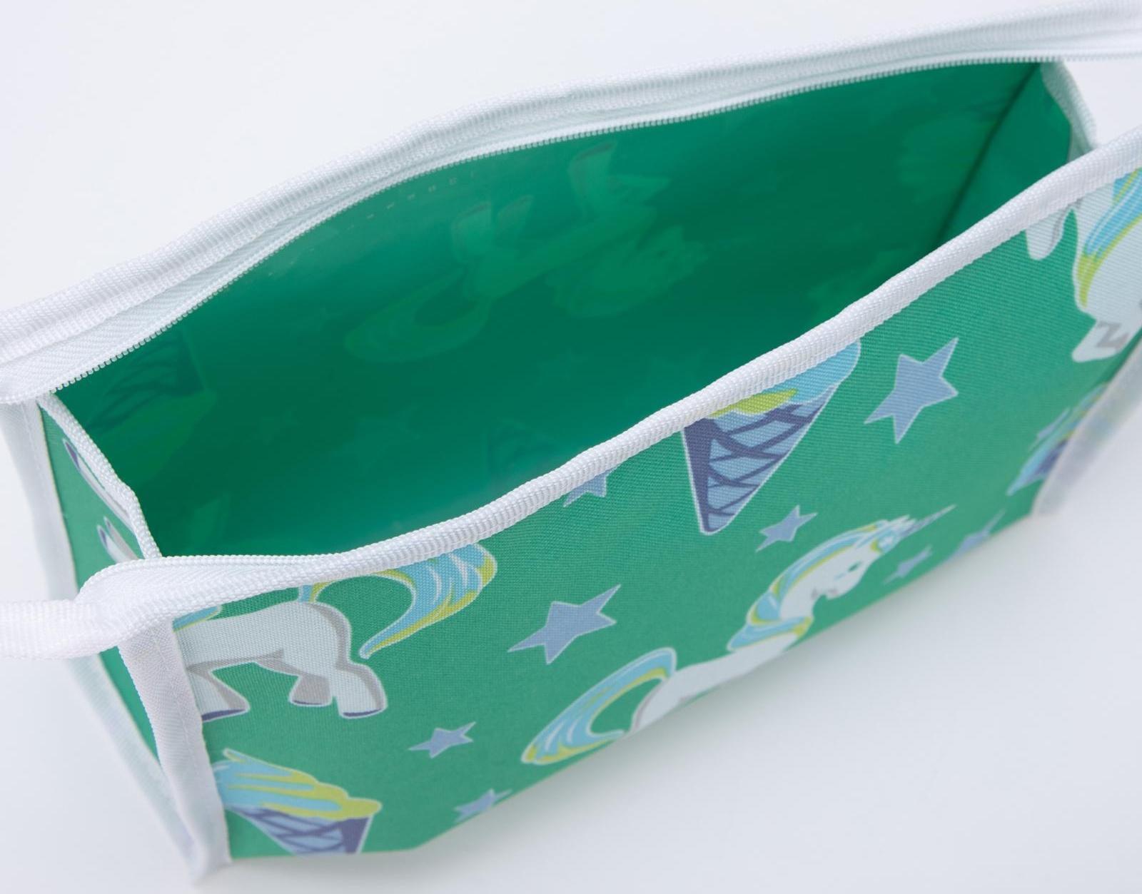 Косметичка на молнии, с подкладом, цвет зелёный