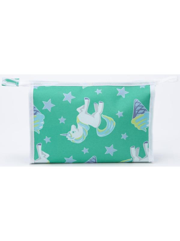 Косметичка на молнии, с подкладом, цвет зелёный