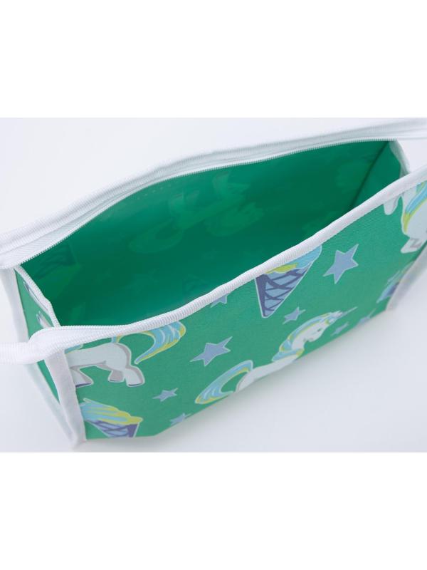 Косметичка на молнии, с подкладом, цвет зелёный