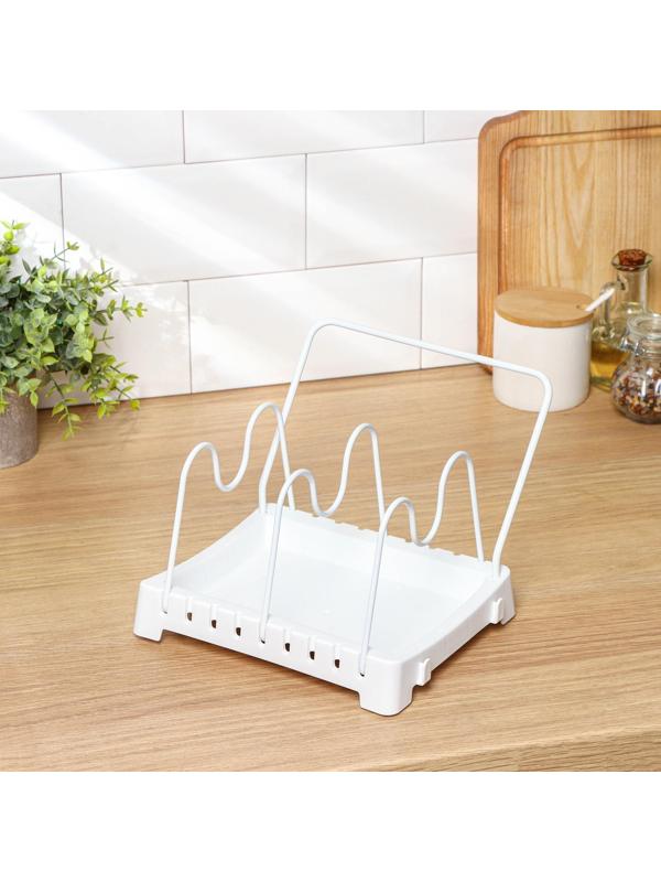 Держатель для крышек с поддоном, 25×18,5×4,5 см, цвет МИКС