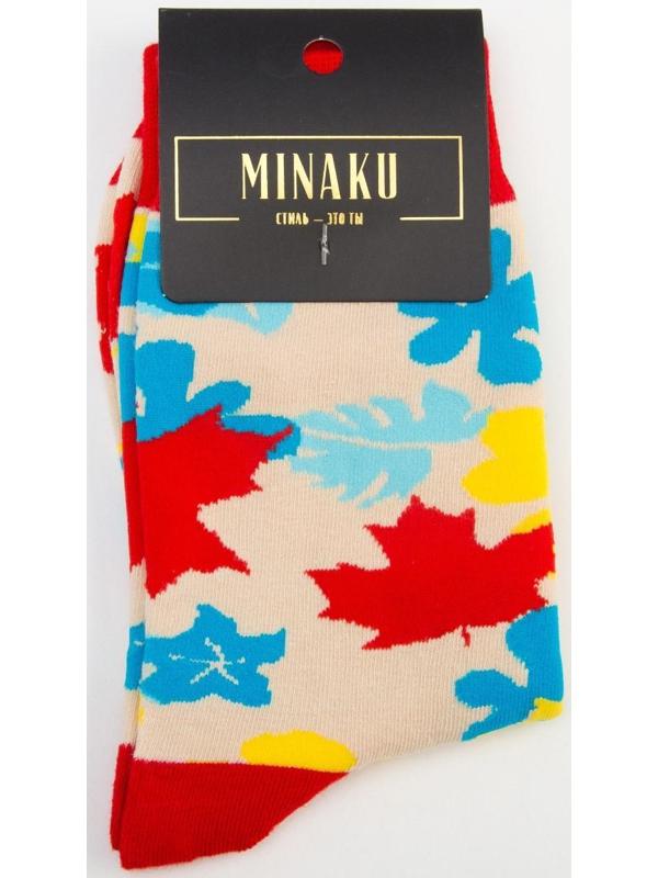 Носки MINAKU «Листья», размер 36-41 (23-27 см)