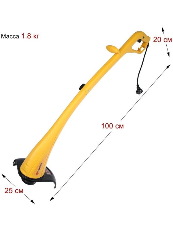 Электротриммер ТУНДРА, разборная штанга, катушка полуавтомат, скос 230 мм, 350 Вт