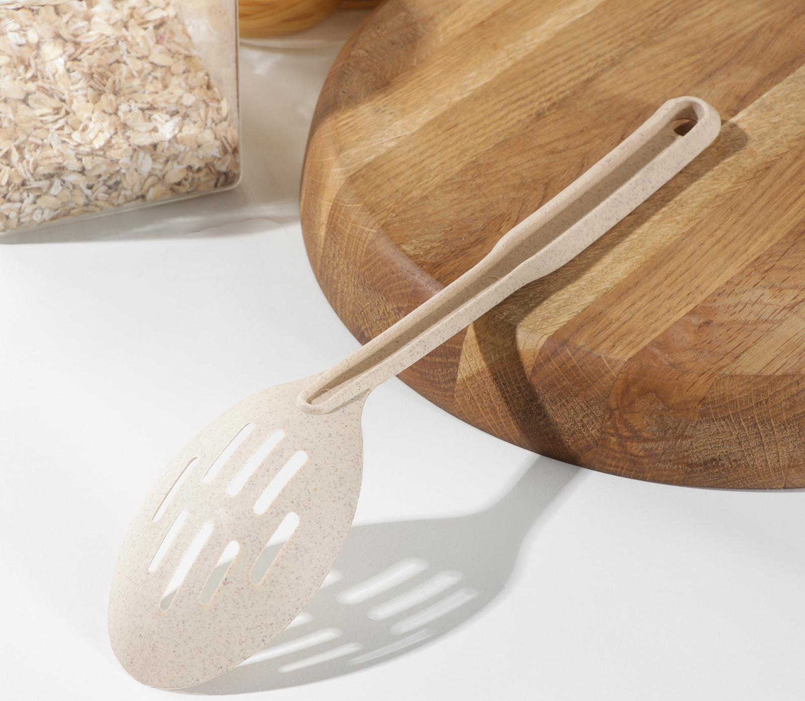 Ложка с прорезями «Беж», 28,5×6,2 см, цвет бежевый