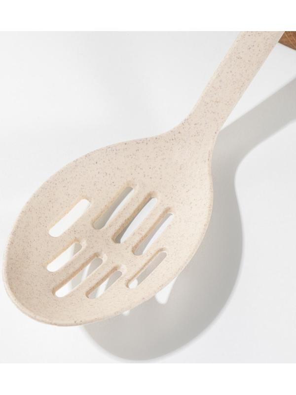 Ложка с прорезями «Беж», 28,5×6,2 см, цвет бежевый