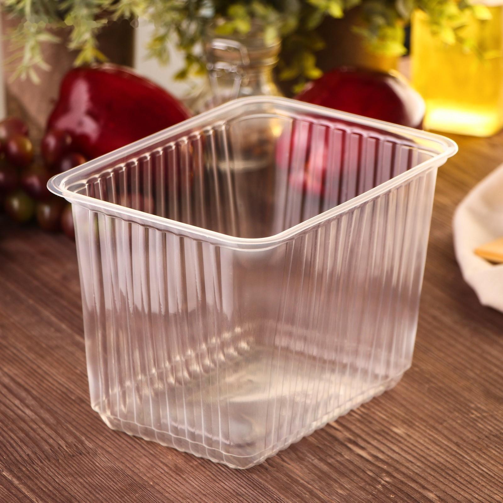 Контейнер одноразовый «Южуралпак», КР-179, 2000 гр, 17,9×13,2×13 см, цвет прозрачный