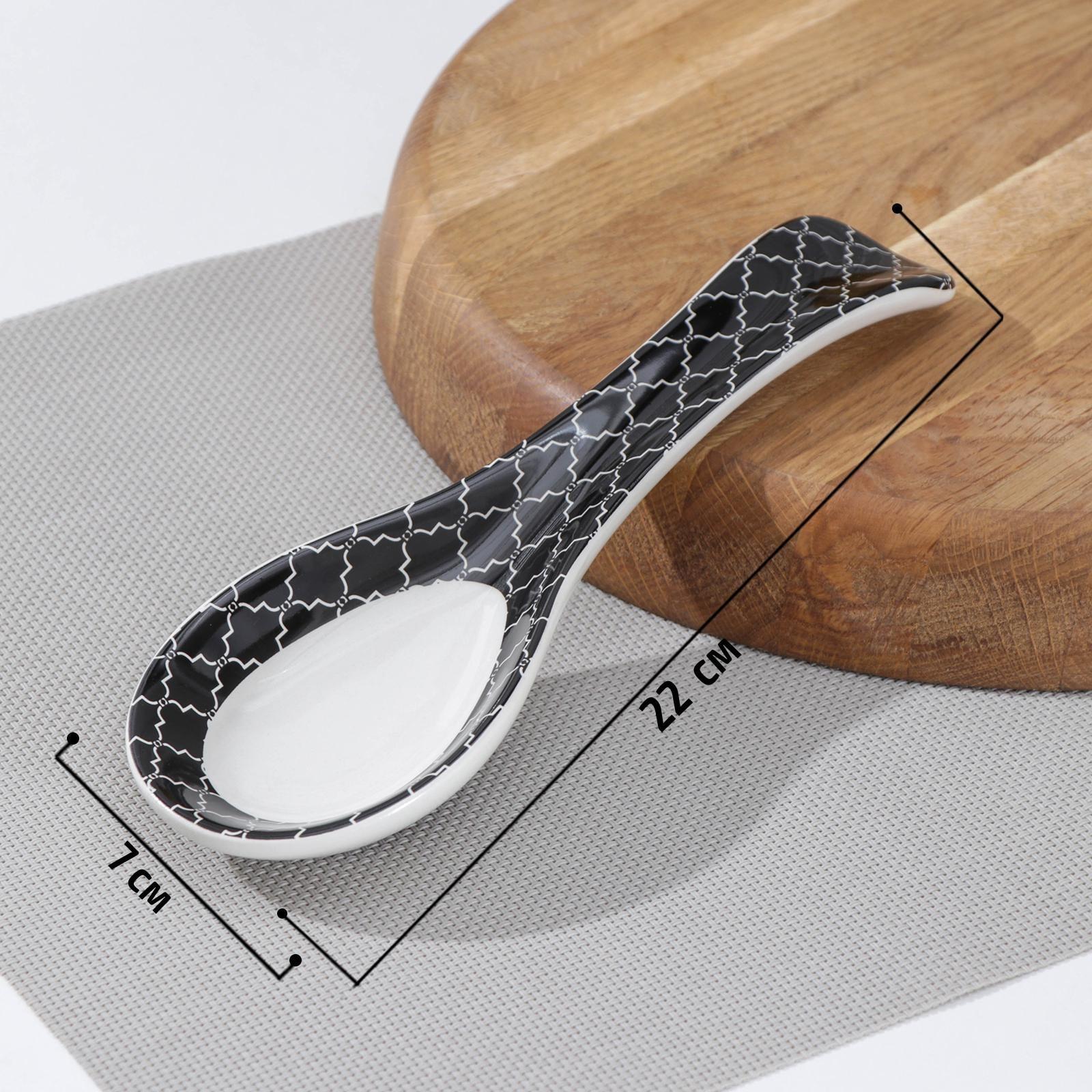 Подставка под ложку Доляна «Марокко», 22,3×7,1×2,7 см, цвет чёрный