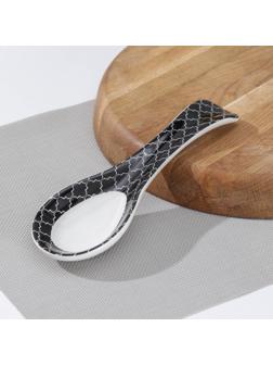 Подставка под ложку Доляна «Марокко», 22,3×7,1×2,7 см, цвет чёрный