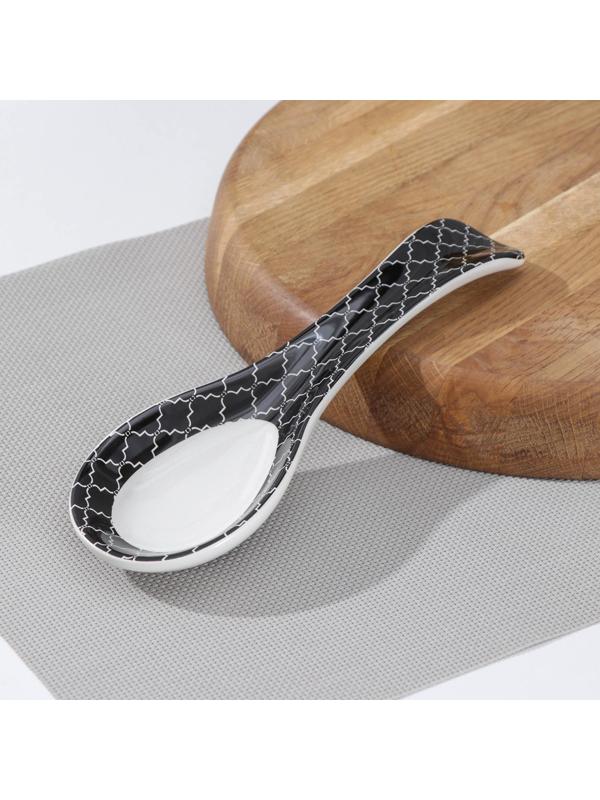 Подставка под ложку Доляна «Марокко», 22,3×7,1×2,7 см, цвет чёрный