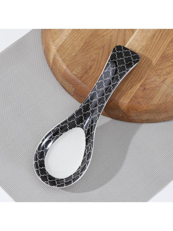 Подставка под ложку Доляна «Марокко», 22,3×7,1×2,7 см, цвет чёрный