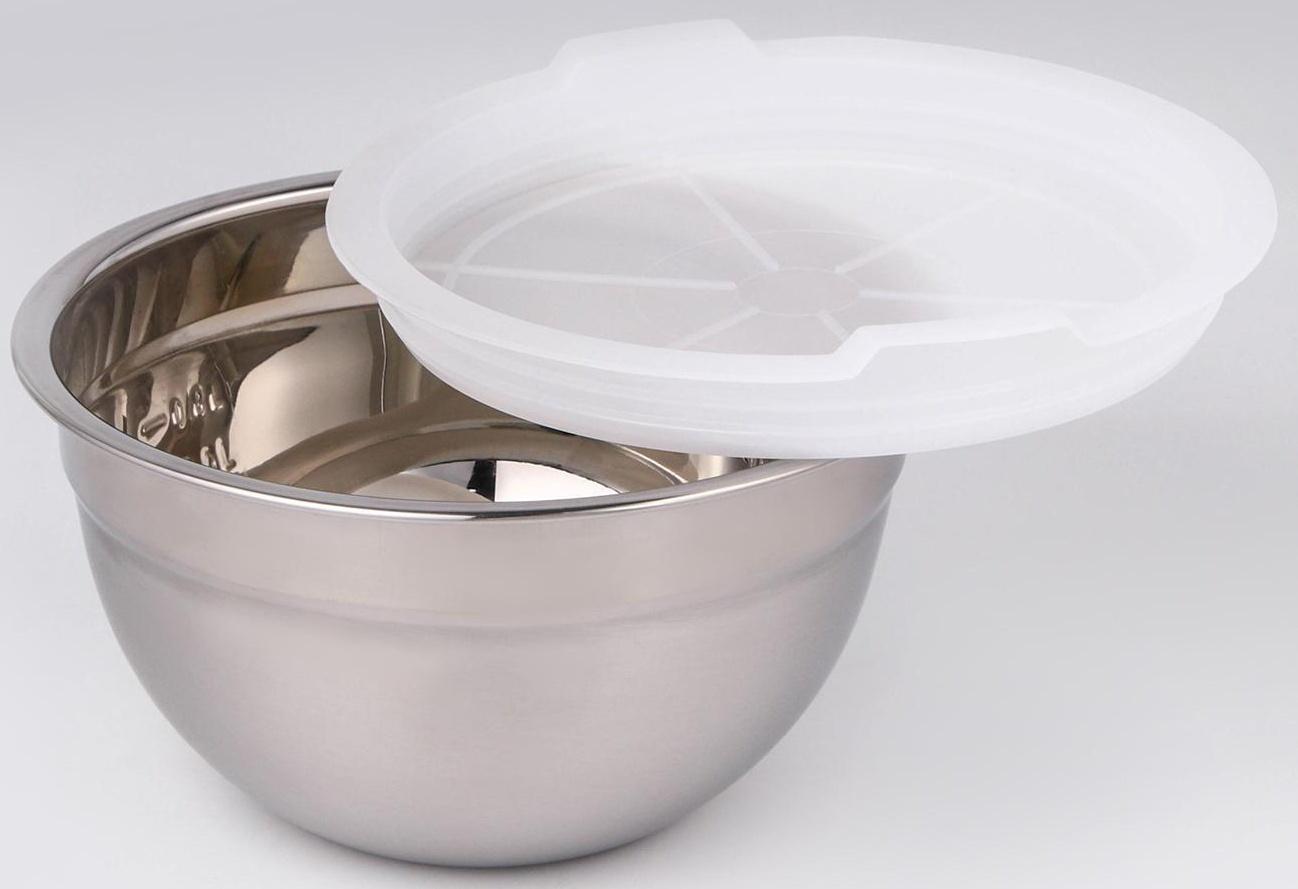 Набор мисок из нержавеющей стали с крышками, 8 шт: d=18 см, d=20 см, d=22 см, d=24 см, d=26 см, d=28 см, d=30 см, d=32 см