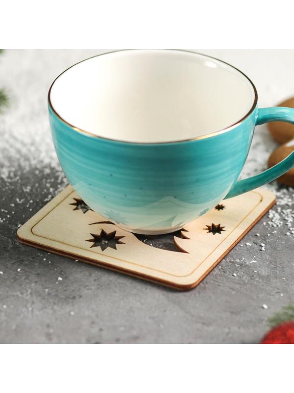 Подставка под горячее Доляна «Ёлочка и снежинки», 9×9 см