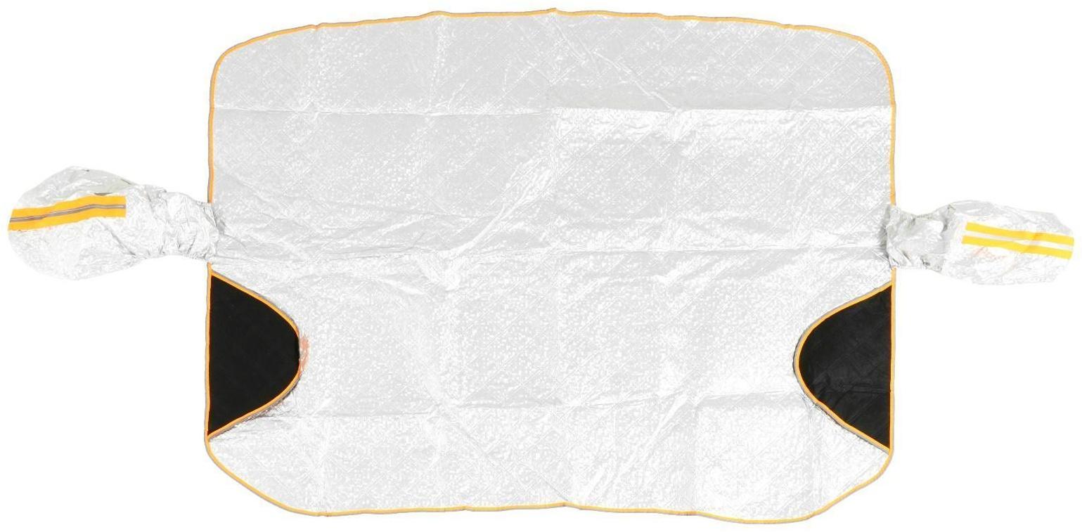 Защитный чехол-накидка на стекло автомобиля и зеркала 100х140 см, 2 слоя, светоотражающий