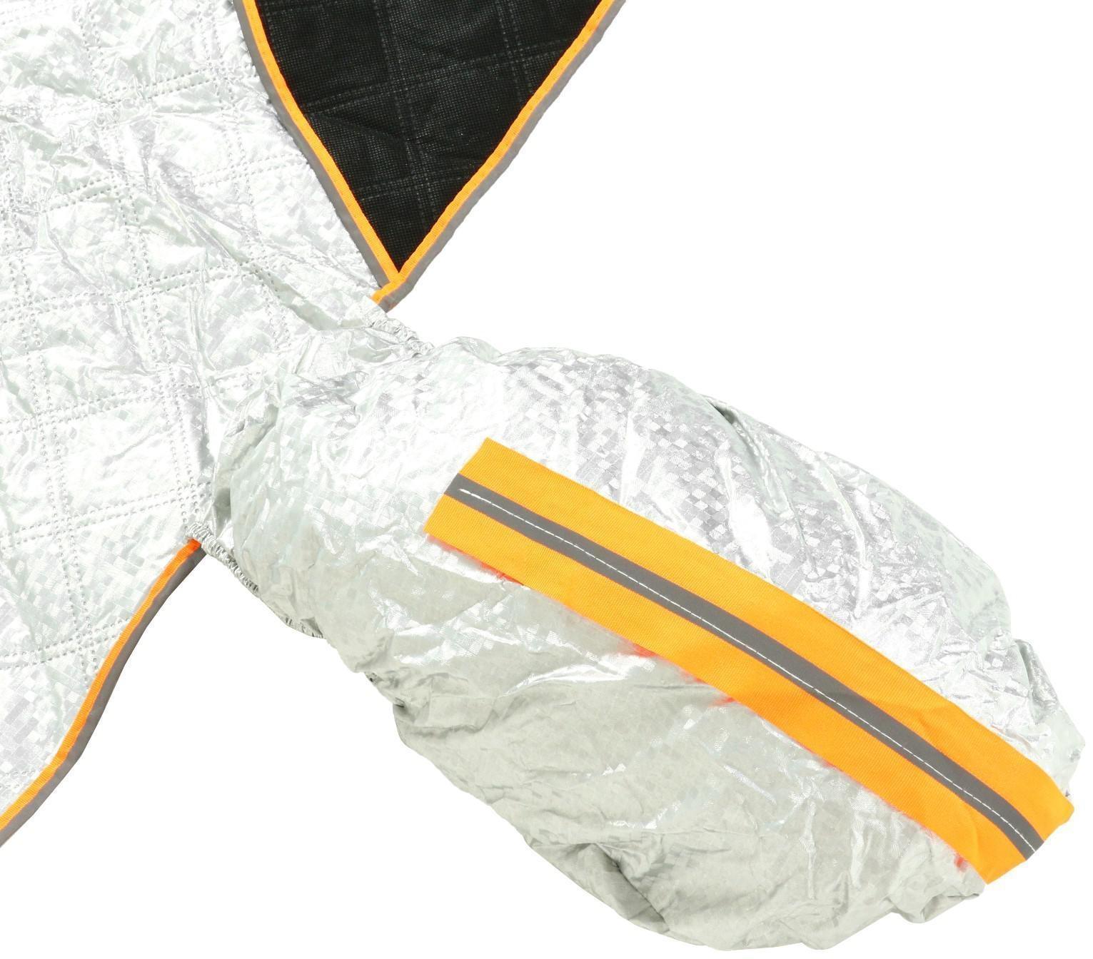 Защитный чехол-накидка на стекло автомобиля и зеркала 100х140 см, 2 слоя, светоотражающий