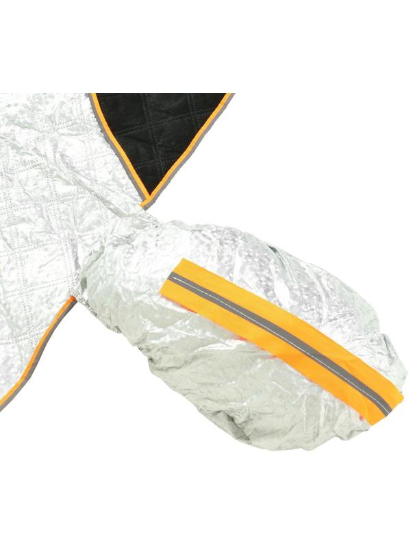 Защитный чехол-накидка на стекло автомобиля и зеркала 100х140 см, 2 слоя, светоотражающий