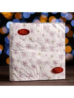 Новогодние салфетки бумажные New Line Gold Decor «Рождественские звёзды», 33х33 см, 3 слоя