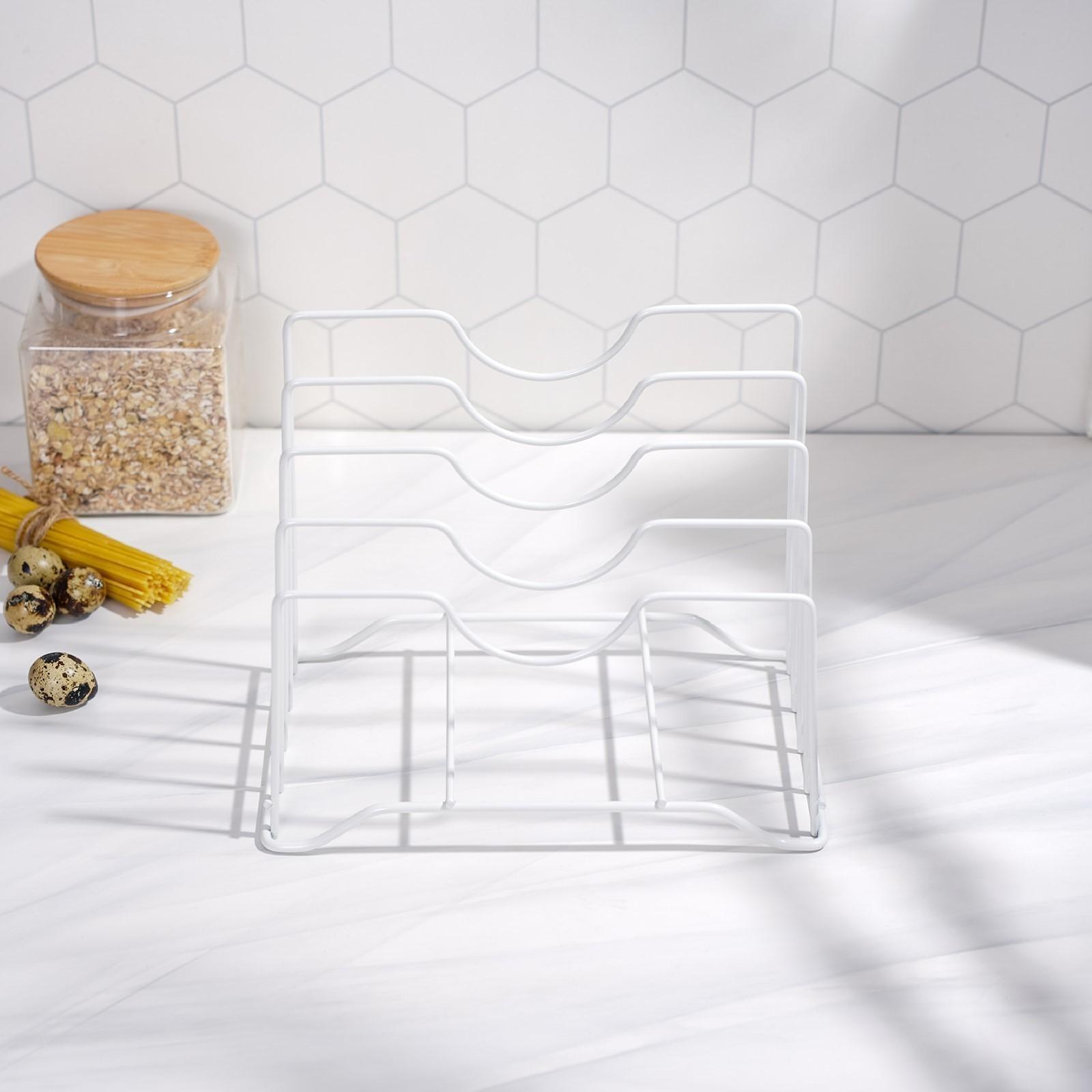 Держатель для крышек и разделочных досок Доляна, 26×16×22 см, цвет белый