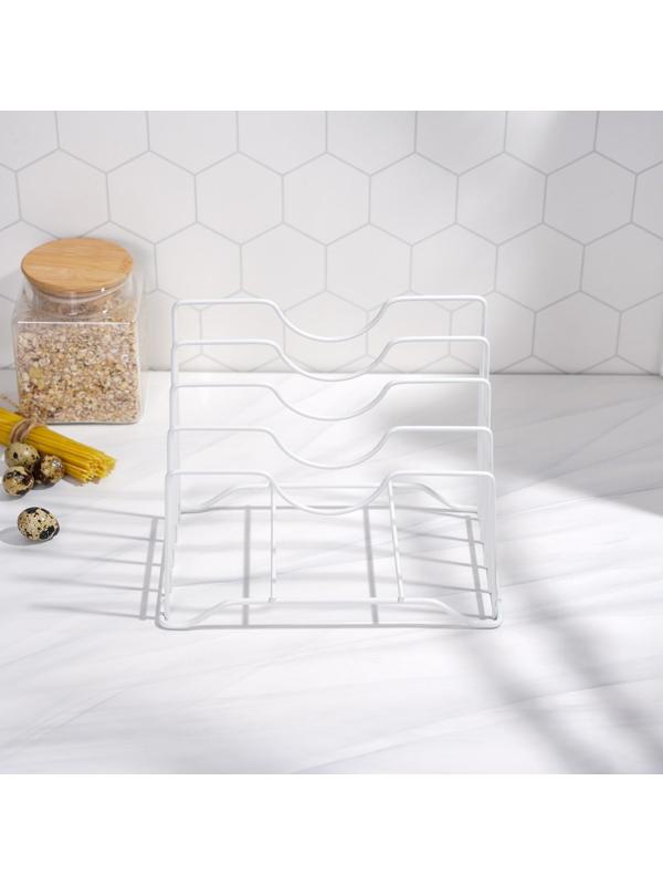 Держатель для крышек и разделочных досок Доляна, 26×16×22 см, цвет белый