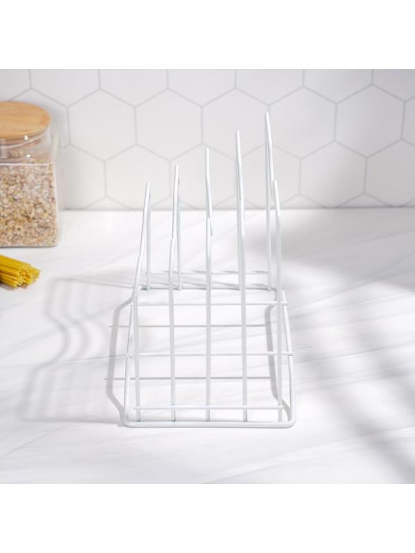 Держатель для крышек и разделочных досок Доляна, 26×16×22 см, цвет белый