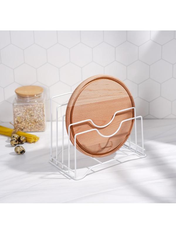 Держатель для крышек и разделочных досок Доляна, 26×16×22 см, цвет белый