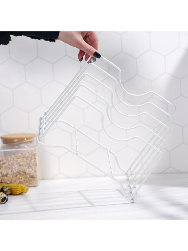 Держатель для крышек и разделочных досок Доляна, 26×16×22 см, цвет белый