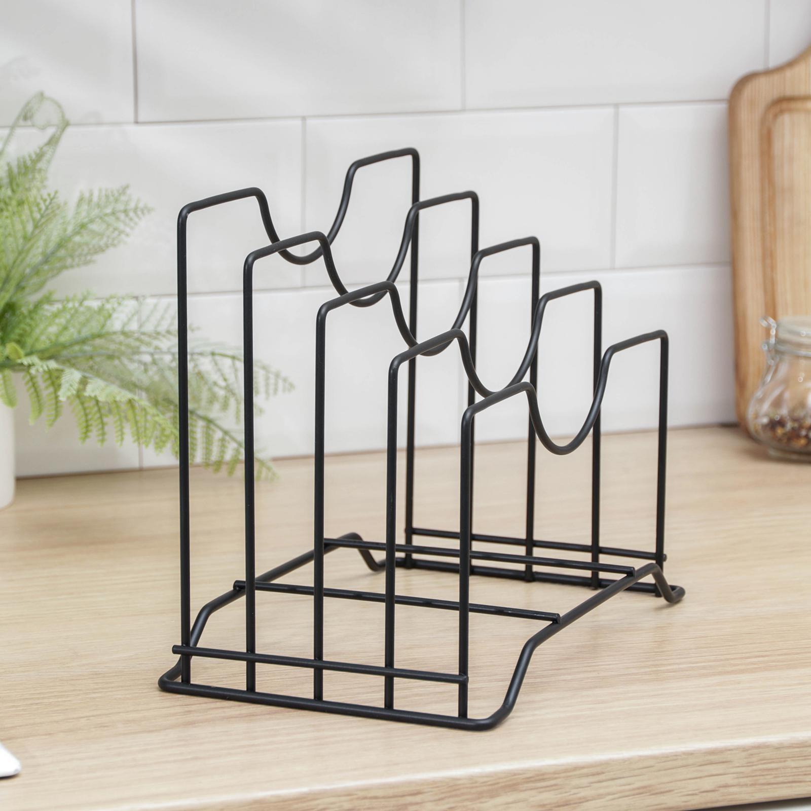 Держатель для крышек и разделочных досок Доляна, 26×16×22 см, цвет чёрный