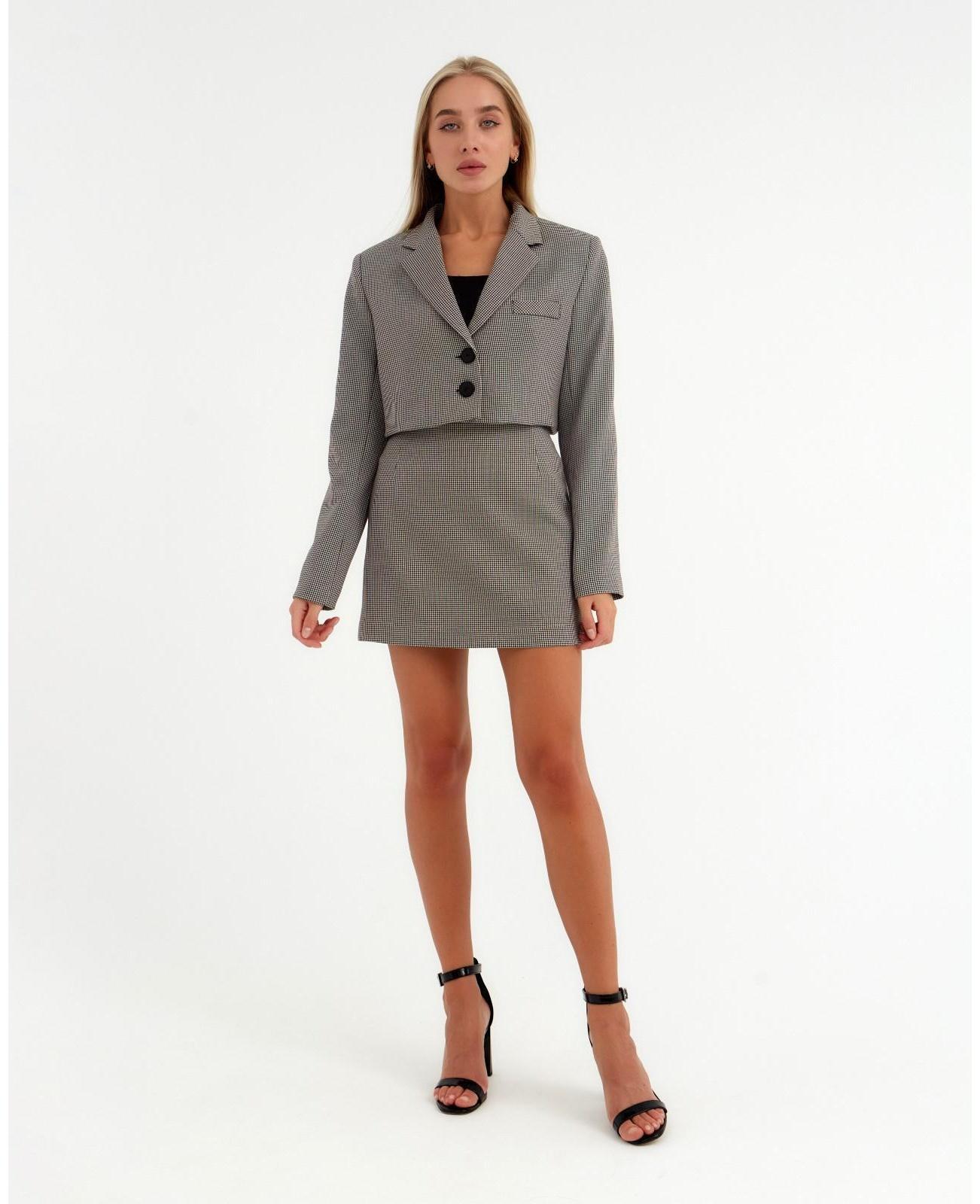 Пиджак женский укороченный MIST р. 46, коричневый