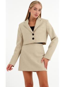 Пиджак женский укороченный MIST р. 46, бежевый