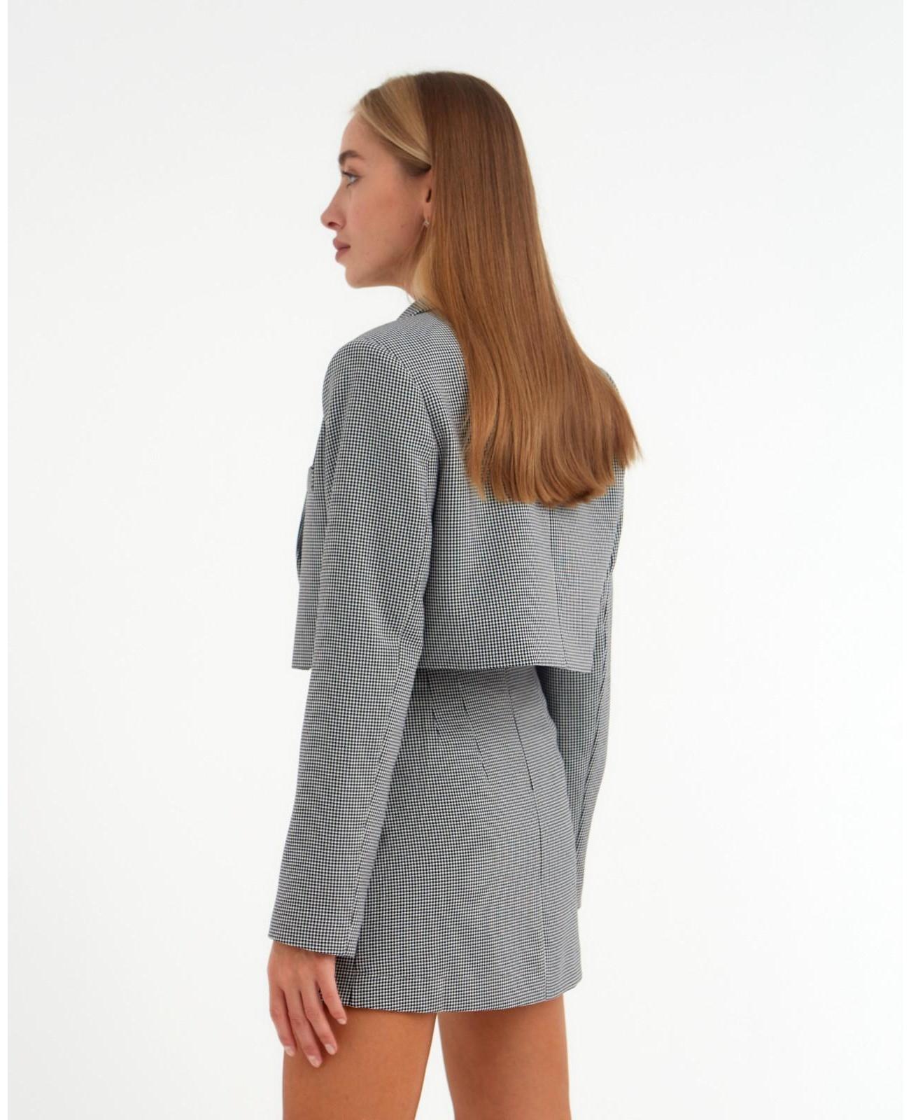 Пиджак женский укороченный MIST р. 46, чёрный/белый