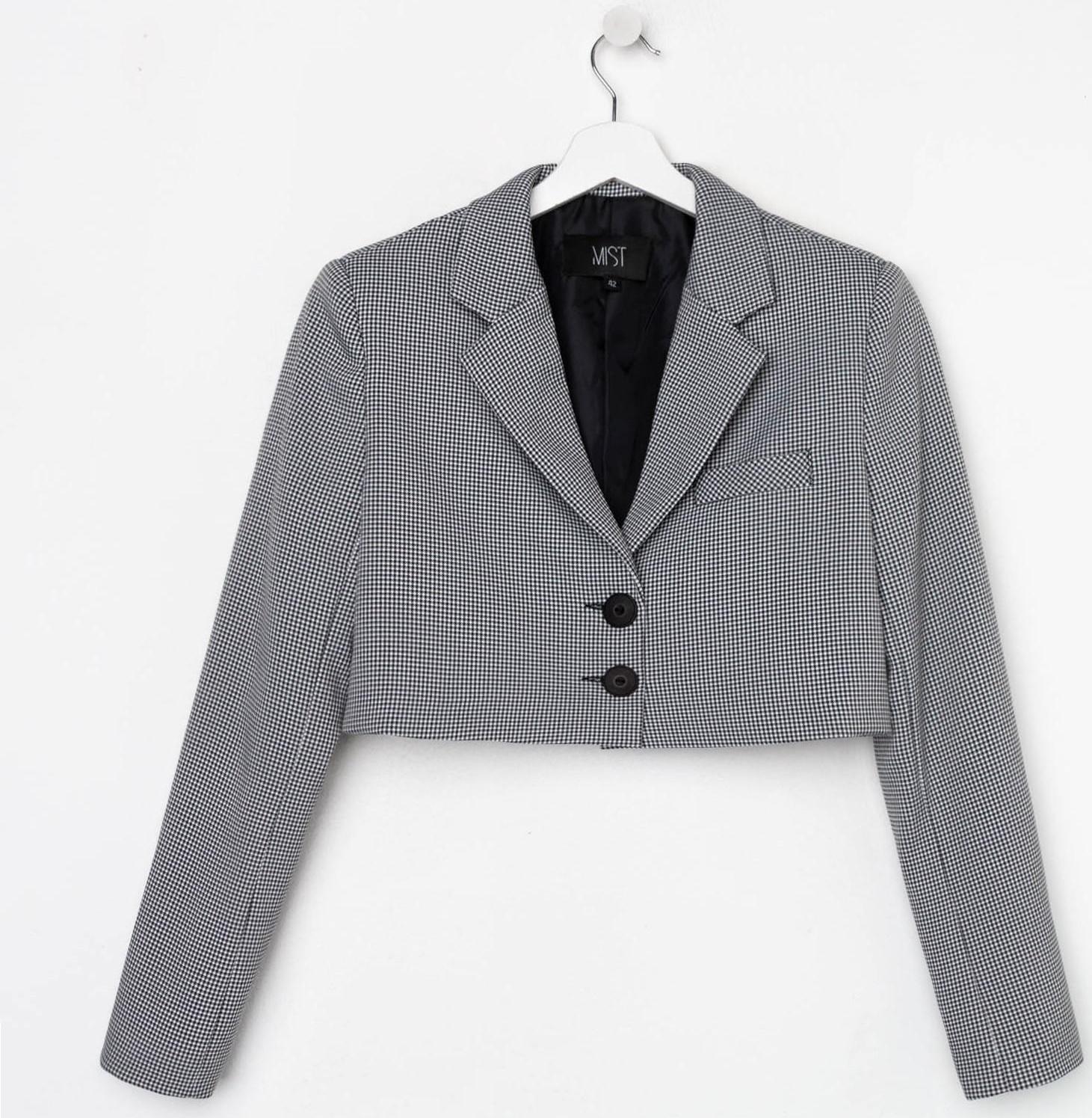 Пиджак женский укороченный MIST р. 46, чёрный/белый