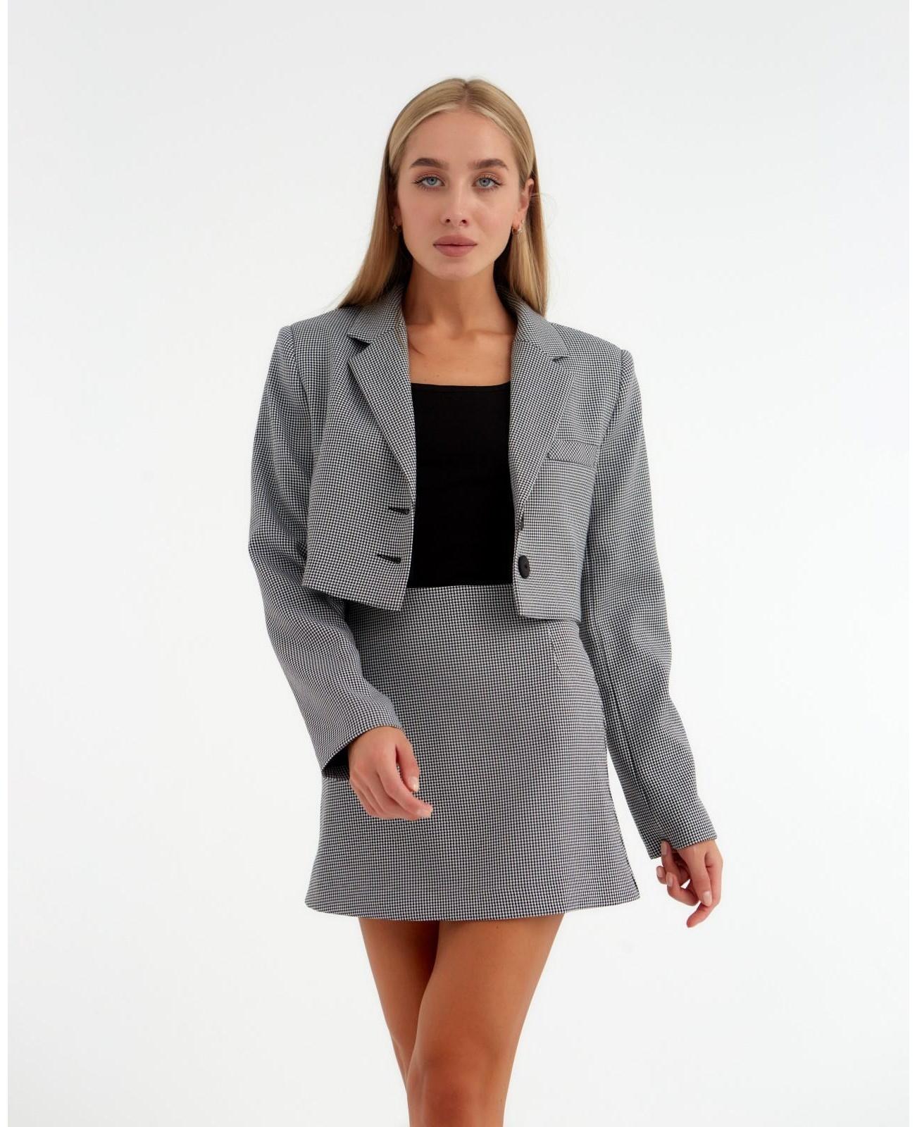 Пиджак женский укороченный MIST р. 46, чёрный/белый