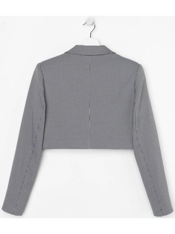 Пиджак женский укороченный MIST р. 46, чёрный/белый