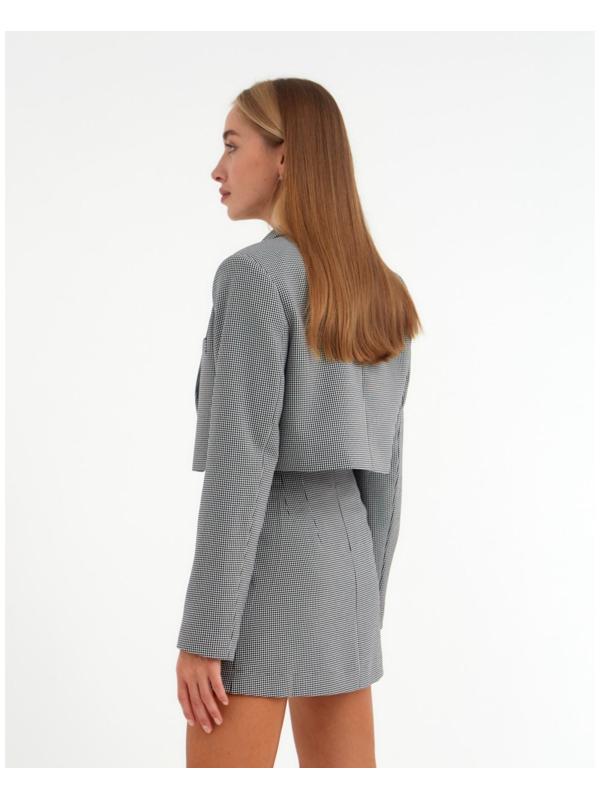 Пиджак женский укороченный MIST р. 46, чёрный/белый