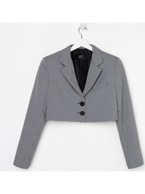 Пиджак женский укороченный MIST р. 46, чёрный/белый