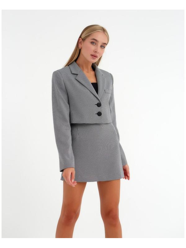 Пиджак женский укороченный MIST р. 46, чёрный/белый