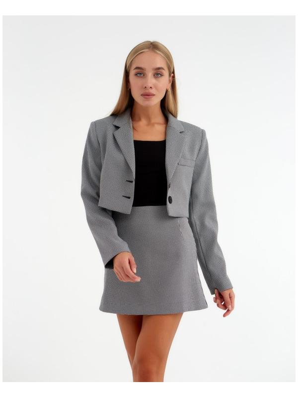 Пиджак женский укороченный MIST р. 46, чёрный/белый
