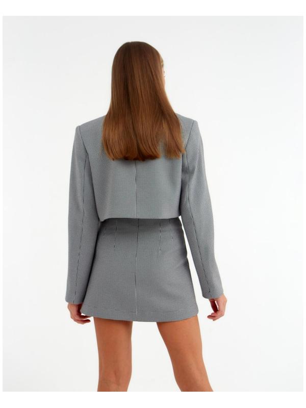 Пиджак женский укороченный MIST р. 46, чёрный/белый