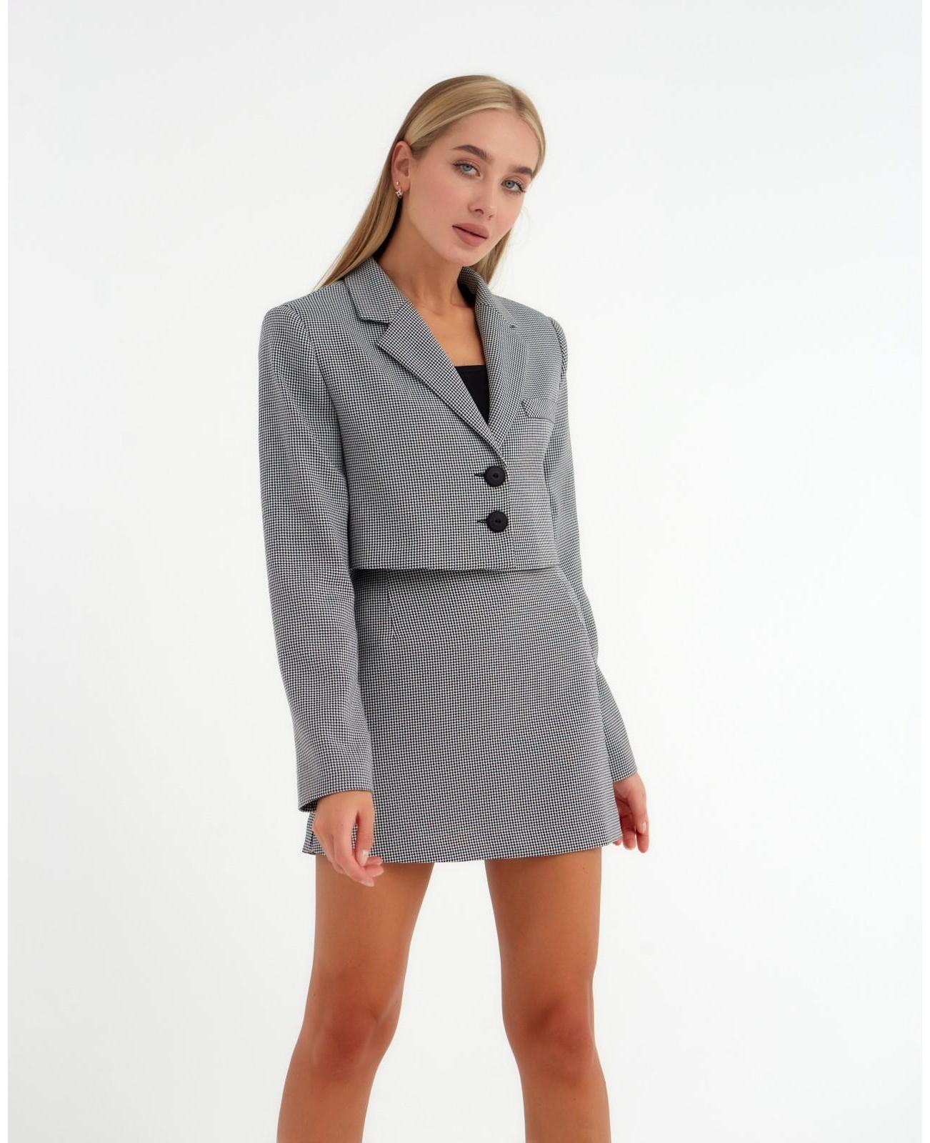 Пиджак женский укороченный MIST р. 48, чёрный/белый