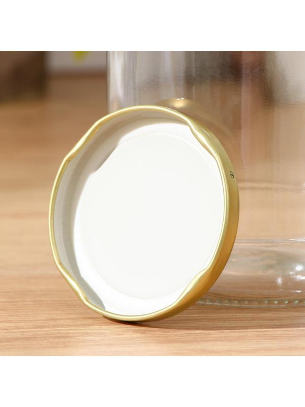 Крышка для консервирования Доляна «Любимое дело», ТО-66 мм, литография, лакированная, упаковка 20 шт, цвет золотой