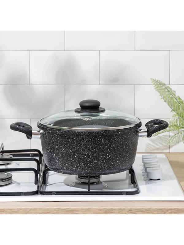 Кастрюля Доляна «Элит», 4 л, антипригарное покрытие, стеклянная крышка