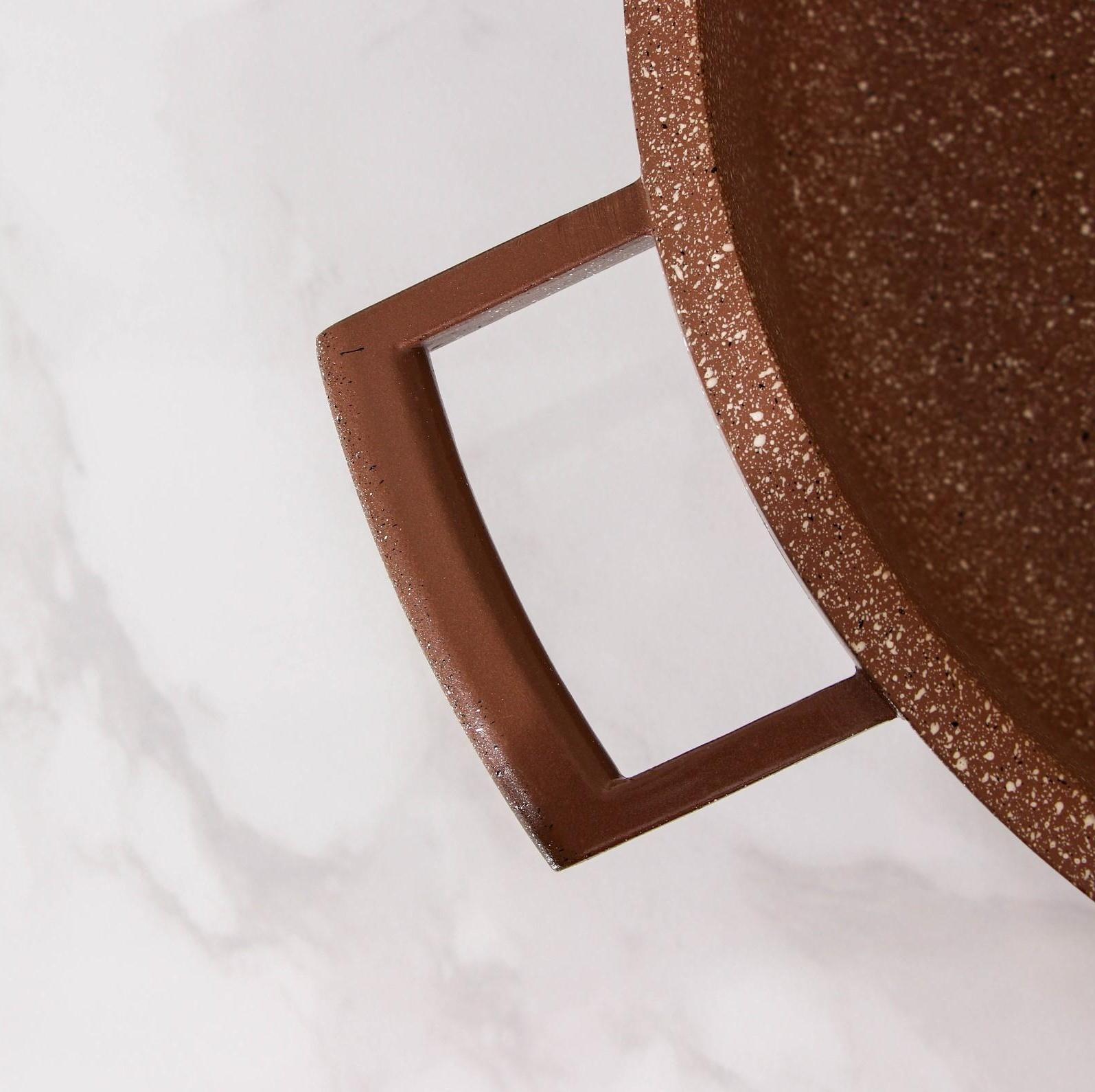 Жаровня Доляна «Брауни», d=28 см, стеклянная крышка, литые ручки, антипригарное покрытие, индукция, цвет коричневый