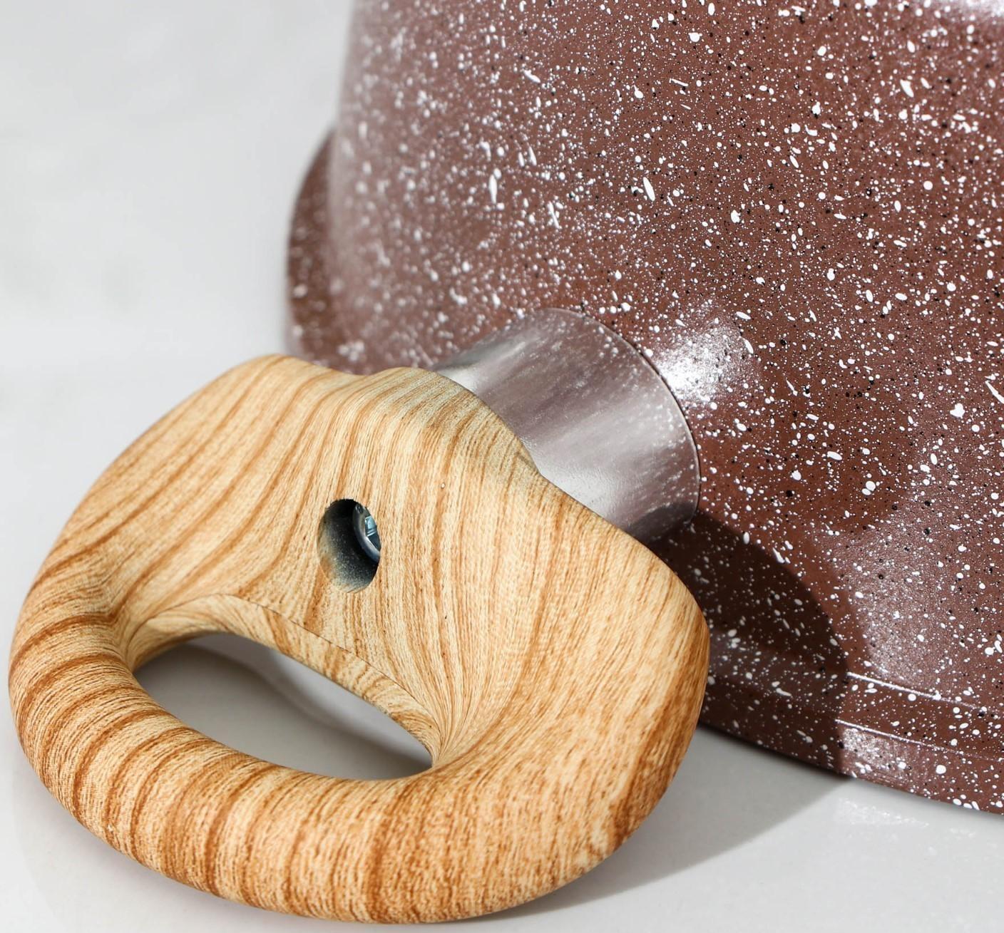 Кастрюля Доляна «Брауни», 3,3 л, стеклянная крышка, антипригарное покрытие, индукция, цвет коричневый