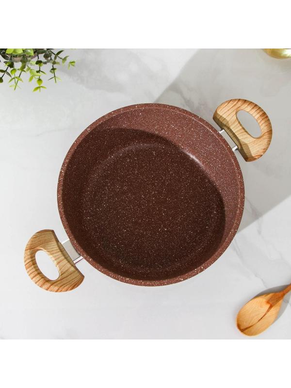 Кастрюля Доляна «Брауни», 3,3 л, стеклянная крышка, антипригарное покрытие, индукция, цвет коричневый