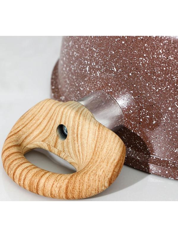 Кастрюля Доляна «Брауни», 3,3 л, стеклянная крышка, антипригарное покрытие, индукция, цвет коричневый