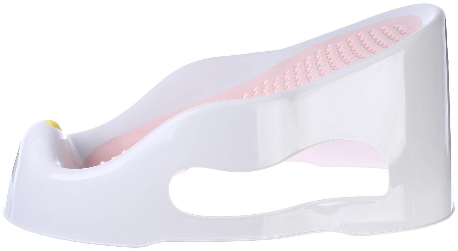 Лежак - горка для купания, цвет белый/розовый 0-6 мес, р-р 43х30х19см