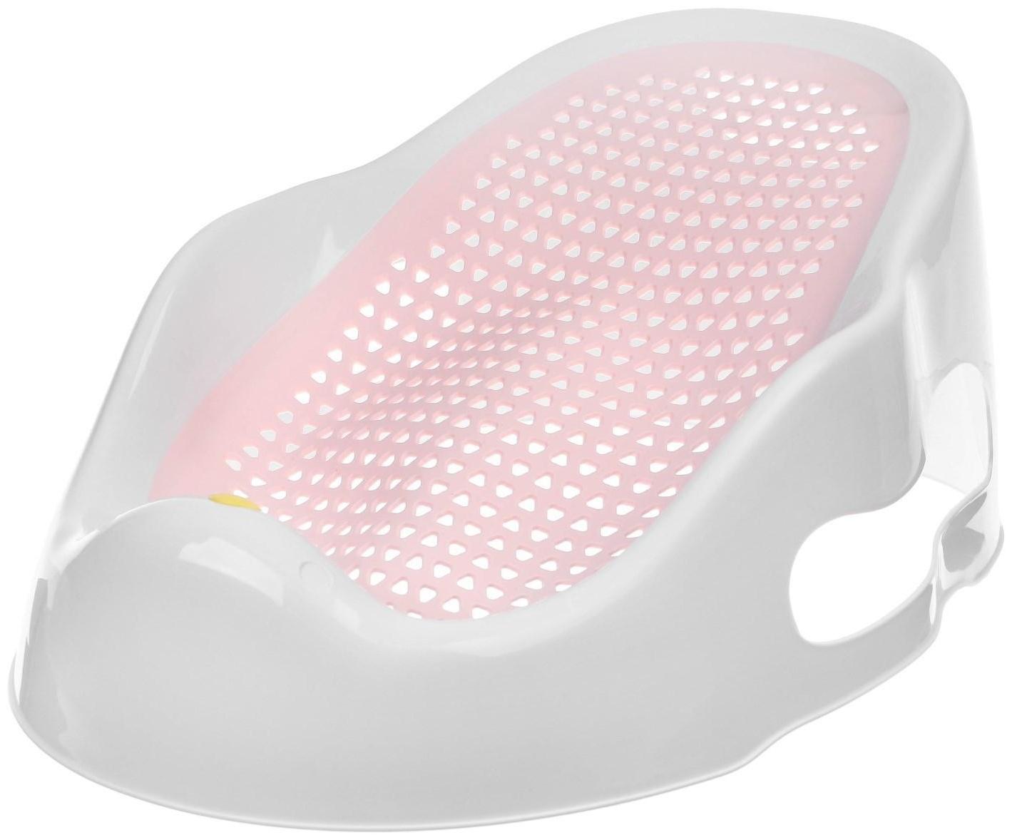 Лежак - горка для купания, цвет белый/розовый 0-6 мес, р-р 43х30х19см