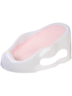 Лежак - горка для купания, цвет белый/розовый 0-6 мес, р-р 43х30х19см