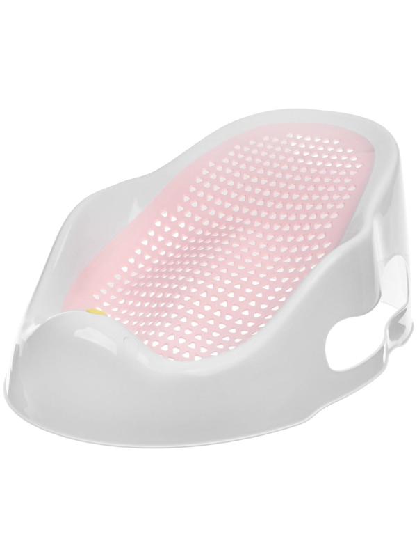 Лежак - горка для купания, цвет белый/розовый 0-6 мес, р-р 43х30х19см